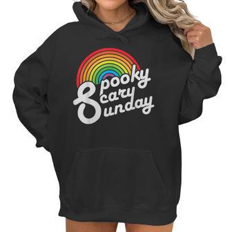 Spooky Scary Sunday Trendy Retro Rainbow Women Hoodie | Favorety UK