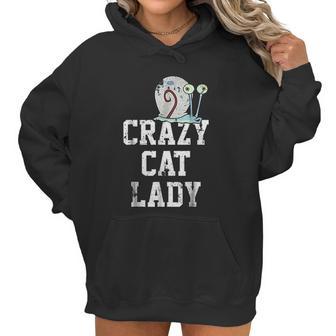 Squarepants Gary Crazy Cat Lady Graphic Women Hoodie | Favorety AU