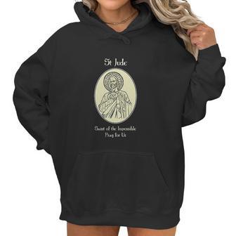 St Jude Pray For Us Catholic Christian Saint Prayer Women Hoodie | Favorety