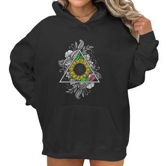 Sunflower Sacred Geometry Floral Flower Of Life Hippie Women Women Hoodie | Favorety CA