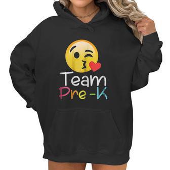 Team Prek Teacher Emoji Hearts Love Back To School Women Hoodie | Favorety DE