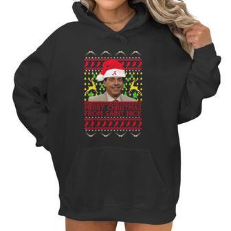 Ugly Nick Saban Merry Christmas From Saint Nick Women Hoodie | Favorety CA