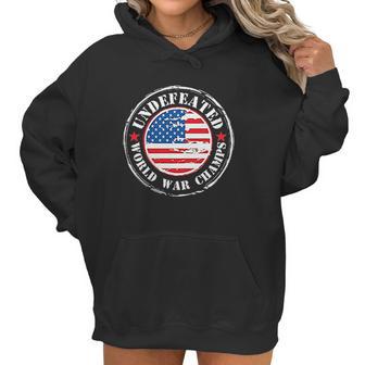 Undefeated World Champ Graphic Novelty Sarcastic Women Hoodie | Favorety UK