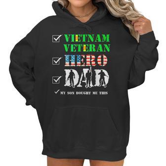 Vietnam Veteran Hero Dad Retired Military Papa Fathers Day Women Hoodie | Favorety AU