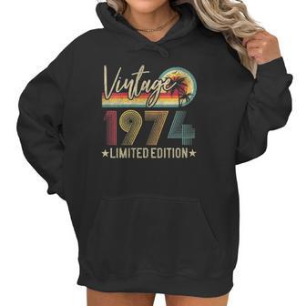 Womens Vintage 1974 47Th Birthday 47 Years Old Limited Edition V-Neck Women Hoodie | Favorety DE