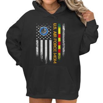 Vintage American Flag Proud Us Air Force Vietnam Veteran Mom Gift Graphic Design Printed Casual Daily Basic Women Hoodie | Favorety