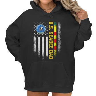 Vintage American Flag Proud Us Seabee Vietnam Veteran Dad Gift Graphic Design Printed Casual Daily Basic Women Hoodie | Favorety