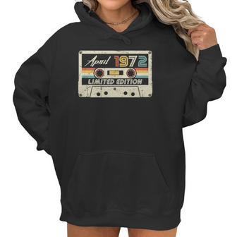 Vintage April 1972 50Th Birthday Retro Cassette Tape Women Hoodie | Favorety UK