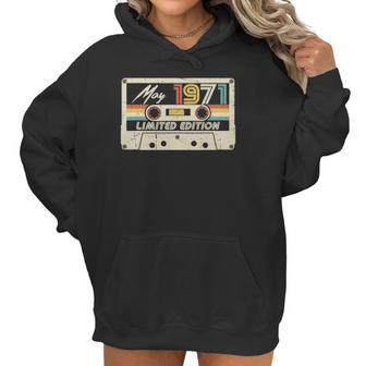 Vintage May 1971 50Th Birthday Gift Retro Cassette Tape Women Hoodie | Favorety CA