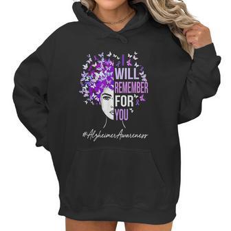 I Will Remember For You Alzheimer Awareness Womens Butterfly Women Hoodie | Favorety