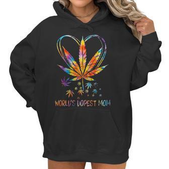 Worlds Dopest Mom Weed Leaf 420 Funny Mothers Day Women Hoodie | Favorety