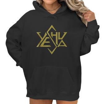 Yeshua Jesus Gold Super Star Tetrahedron Of David Women Hoodie | Favorety UK