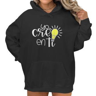 Yo Creo En Ti Lightbulb Spanish Teacher Women Hoodie | Favorety UK