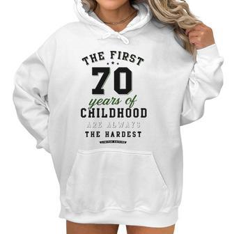 70Th Birthday Funny Gift Life Begins At Age 70 Years Old Women Hoodie | Favorety DE