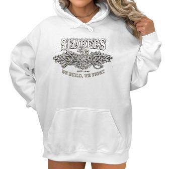 762 Design Usn Seabees Heather Military Green Women Hoodie | Favorety