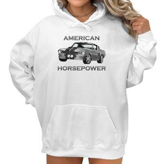 American Horsepower Muscle Car Hot Rod Pony Car Women Hoodie | Favorety AU