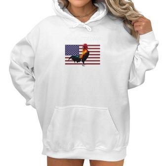 American Rooster Chicken Cock Strong Usa Pride Women Hoodie | Favorety