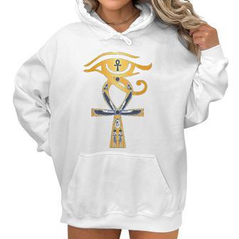 Ancient Egypt God Eye Of Horus Ankh Egyptian Symbol Women Hoodie | Favorety DE