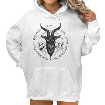 Antichrist Satanic Baphomet Demon Evil Goat Head Satan Skull Women Hoodie | Favorety DE