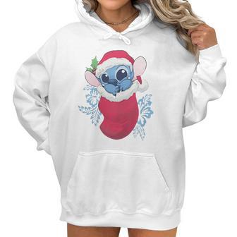 Baby Stitch In Christmas Stocking Women Hoodie | Favorety