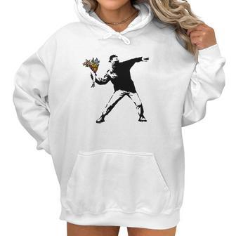 Banksy - Rage Flower Thrower Women Hoodie | Favorety