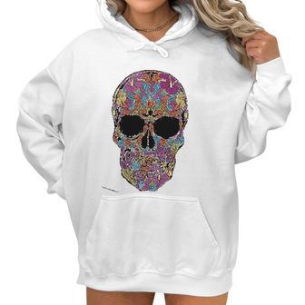 Black Flower Sugar Skull Day Of Dead Women Hoodie | Favorety