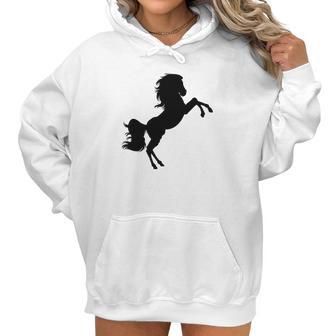 Black Stallion Horse Silhouette Riding Love Women Hoodie | Favorety DE