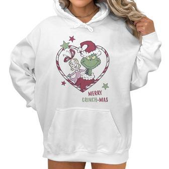 Christmas Grinchmas Heart Graphic Women Hoodie | Favorety CA