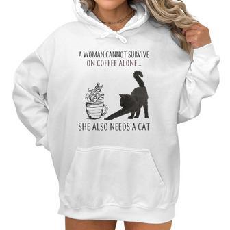 Coffee And Cat Lover She Also Needs A Cat New 2022 Gift Women Hoodie | Favorety AU