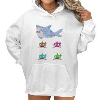 Cute Daddy Shark And Sons Best Christmas Gifts For Dad Women Hoodie | Favorety DE