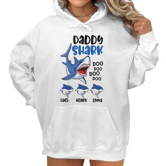 Daddy Shark Family Name Best Christmas Gifts For Dad Women Hoodie | Favorety