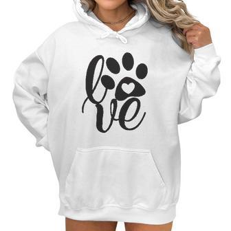 Dog Mom Life Cute Dog Paw Print Women Hoodie | Favorety AU