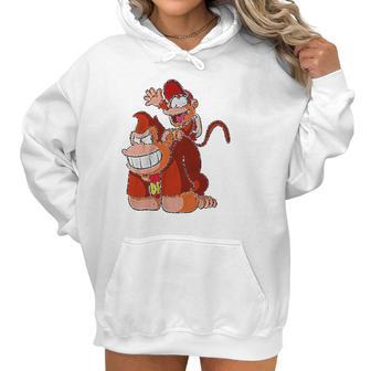 Donkey And Diddy Kong Piggy Back Ride Cute Gaming Women Hoodie | Favorety