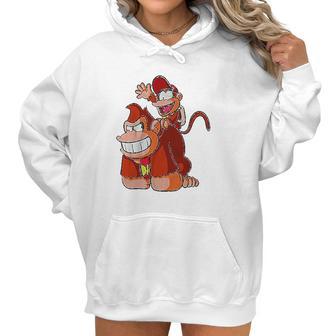 Donkey And Diddy Kong Piggy Back Ride Cute Women Hoodie | Favorety