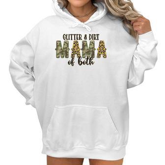 Glitter And Dirt Mom Of Both Leopard And Camo Mama Of Both Women Hoodie | Favorety CA