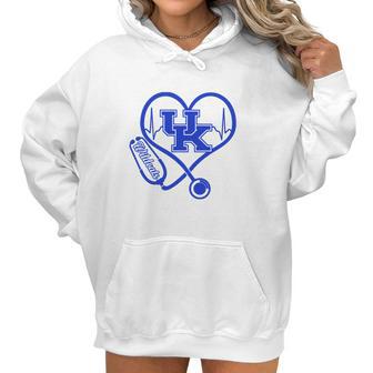 Heartbeat Love Kentucky Wildcats Nurse Women Hoodie | Favorety