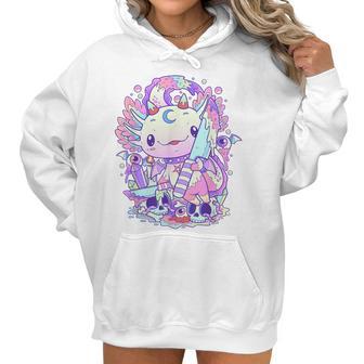 Kawaii Pastel Goth Cute And Creepy Axolotl Knife V2 Men Women T-Shirt Graphic Print Casual Unisex Tee Women Hoodie | Favorety CA