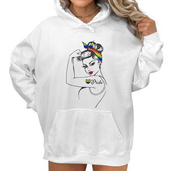 Lgbt Girl Power Pin Up Retro Art By Anne Cha Flag Gay Pride Women Hoodie | Favorety CA