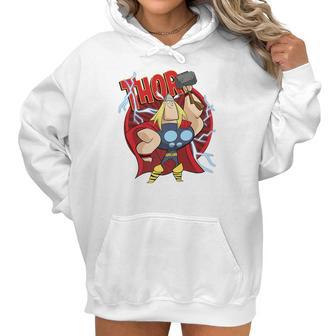 Marvel Thor God Of Thunder Retro Power Stance Logo Women Hoodie | Favorety DE