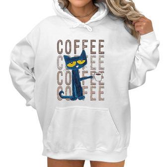 Pete The Cat Pete With Coffee Women Hoodie | Favorety AU