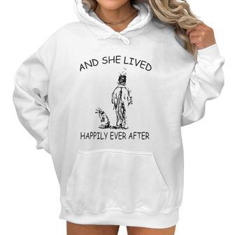 And She Lived Happily Ever After Funny Horse Dogs Women Hoodie | Favorety