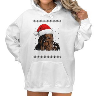 Star Wars Chewie Santa Hat Ugly Christmas Sweater T-Shirt Women Hoodie | Favorety