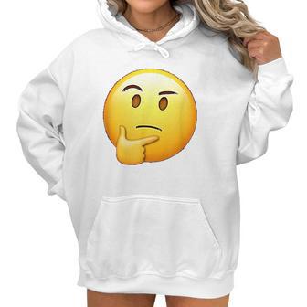 Thinking Emoji Funny Sarcastic Smiley Emoji Women Hoodie | Favorety DE