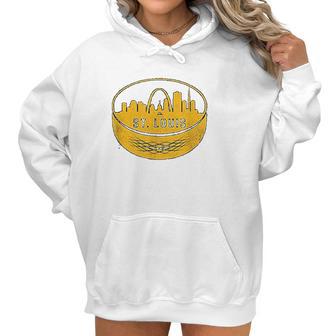 Vintage St Louis Missouri Cityscape Hockey Retro Women Hoodie | Favorety CA