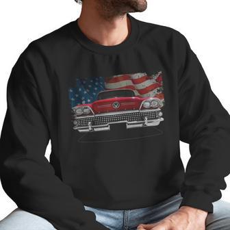 1958 Buick Front Red Us Flag Men Sweatshirt | Favorety