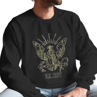 762 Design Usn Type3 Camouflage Eagle Heather Black Men Sweatshirt | Favorety CA