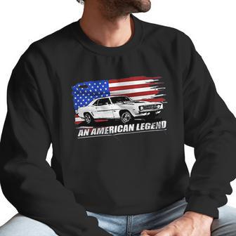 Aggressive Thread 1969 Camaro American Flag Men Sweatshirt | Favorety CA