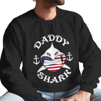 American Daddy Shark Under The Water Men Sweatshirt | Favorety