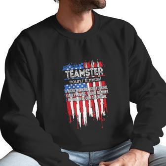 American Flag Teamster Definition Funny Fathers Day Graphic Design Printed Casual Daily Basic Men Sweatshirt | Favorety UK