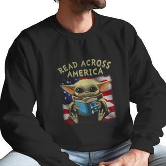 Baby Yoda Read Across America Flag Men Sweatshirt | Favorety